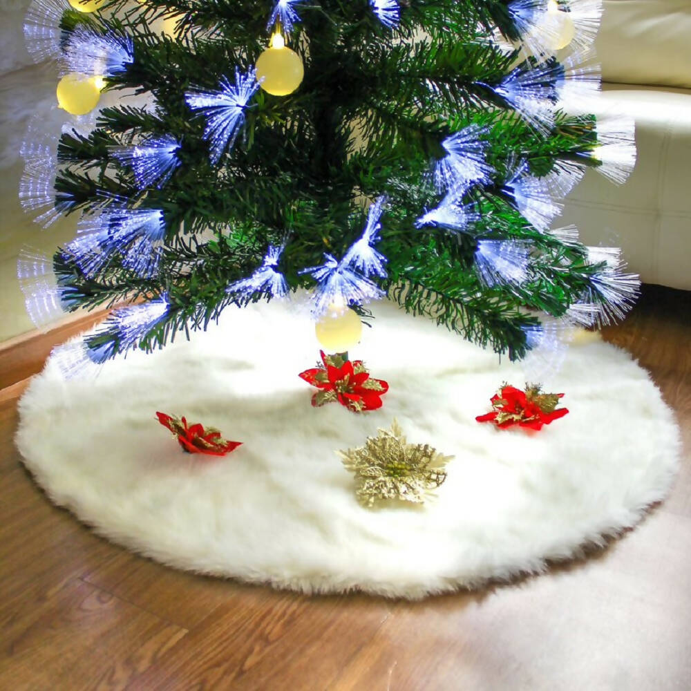 Pie De Árbol Navidad 80 cm Peludo Banzay Blanco - Perla
