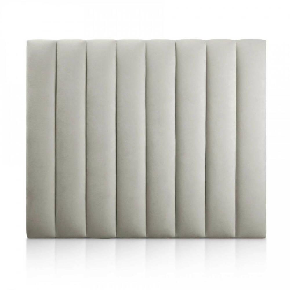 Cabecero Paneles Cama Doble Gris Plata - VIRTUAL MUEBLES