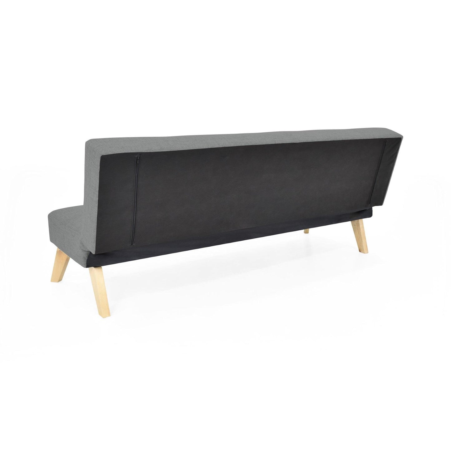 Futon London 3 Posiciones Tela Gris - VIRTUAL MUEBLES