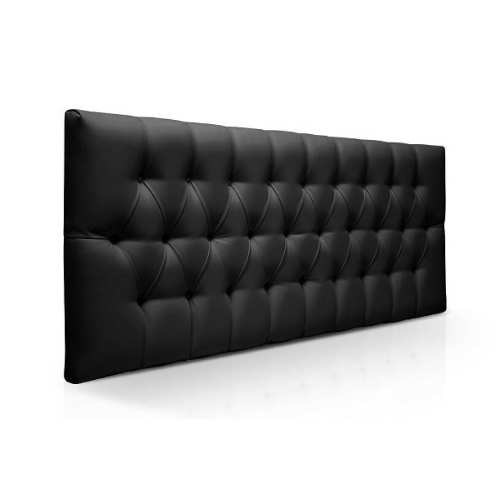Cabecero Tapizado Base Cama King Rombos Negro - VIRTUAL MUEBLES