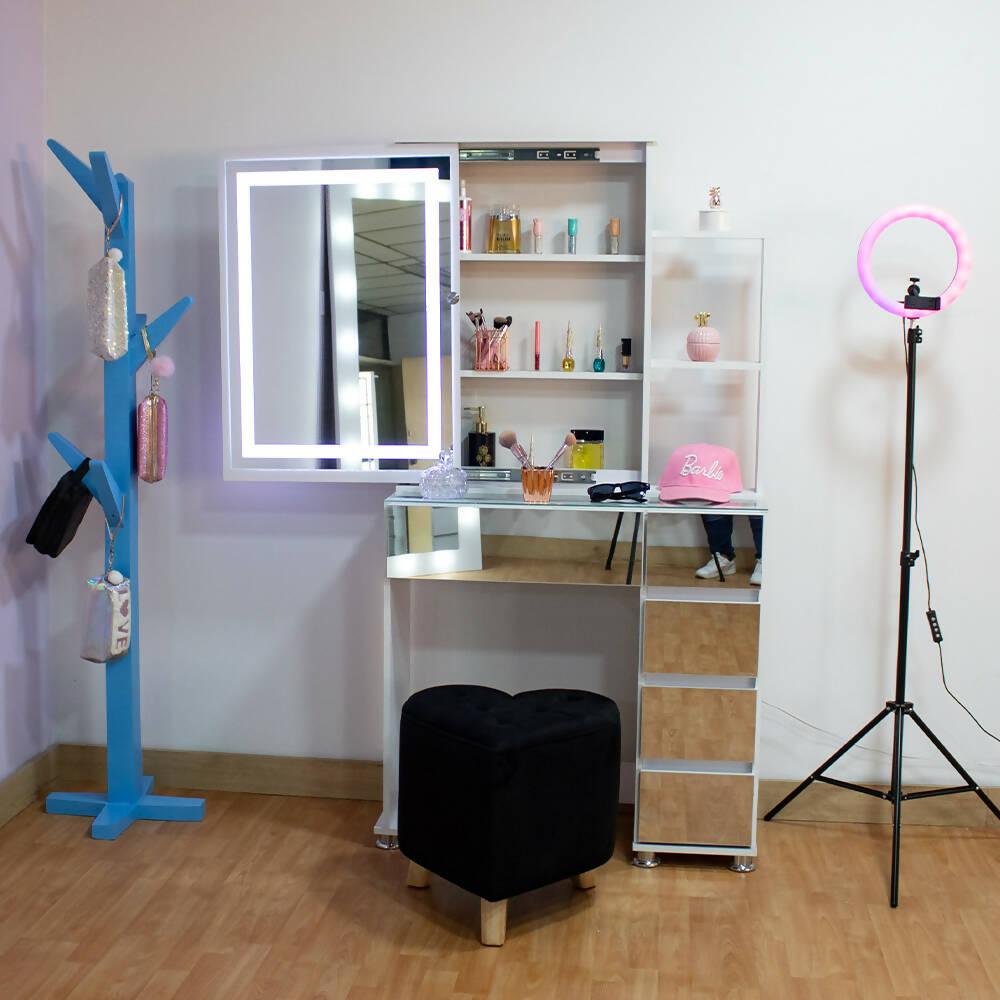 Zafiro Repisa sencillo espejos plata Led