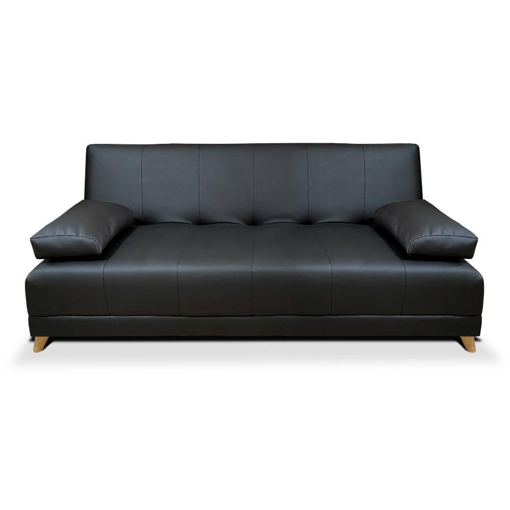Sofacama Sabath 3 Posiciones Tipo cuero Negro - VIRTUAL MUEBLES