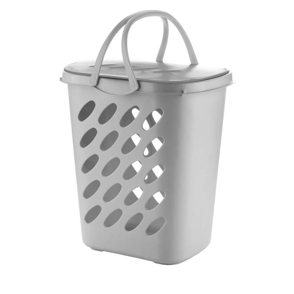 Canasta Para Ropa Con Tapa 46L Gris - VIRTUAL MUEBLES