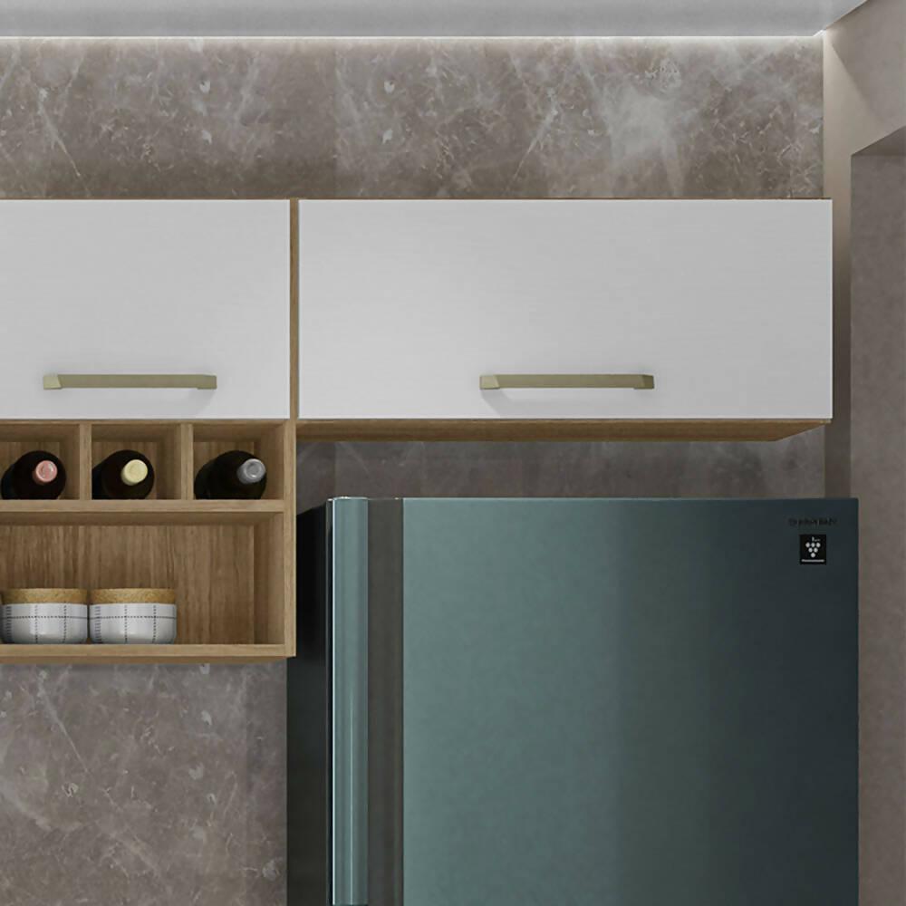 Mueble Auxiliar Dalia 1 Puerta Basculante Maderado Natural/Blanco Supremo - VIRTUAL MUEBLES