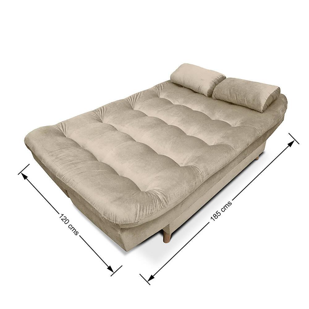 Sofacama Fendik 3 Posiciones Tela Camel - VIRTUAL MUEBLES