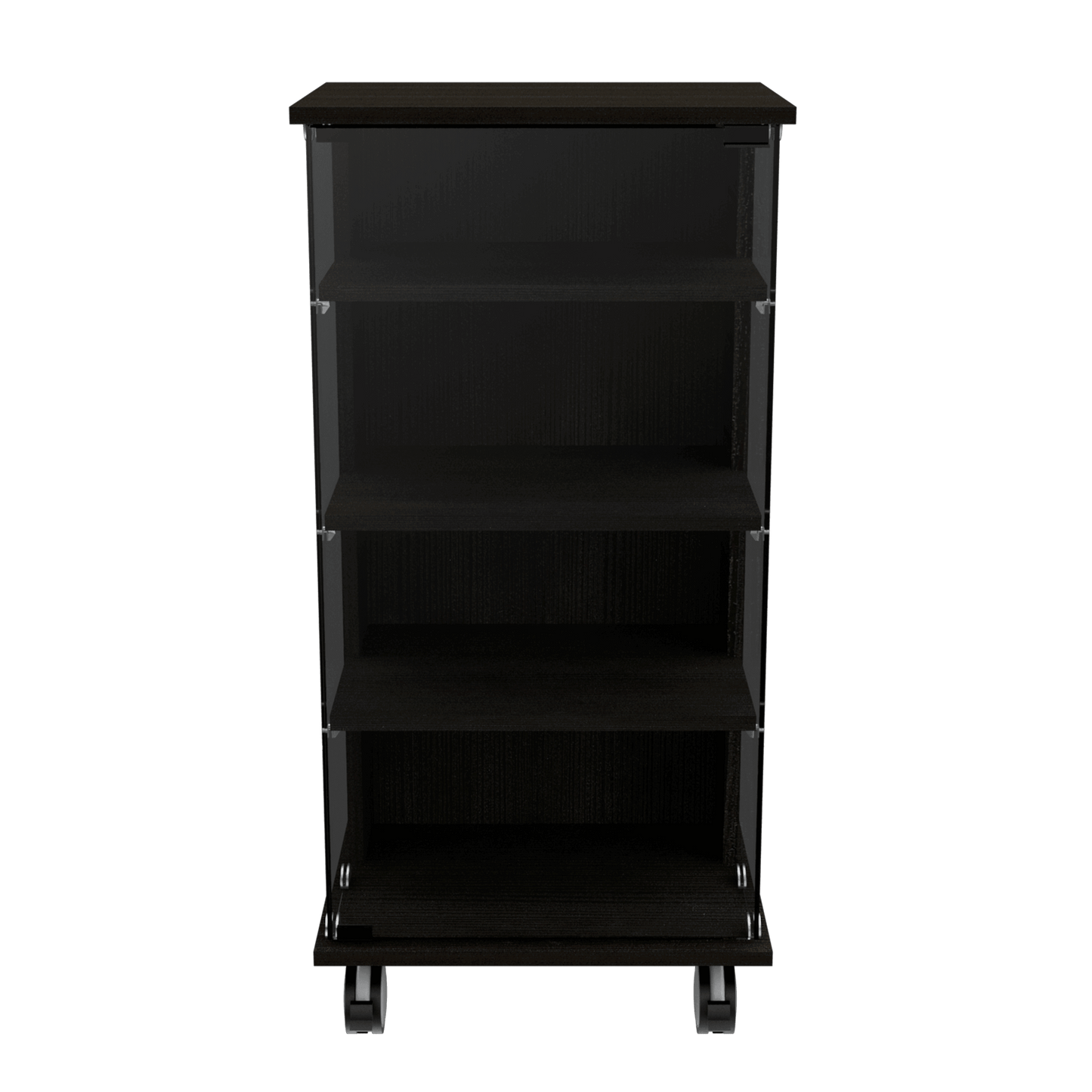 Vitrina Lyra color Wengue para Ambientes.