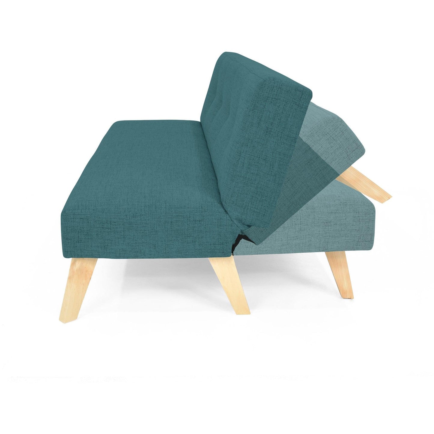 Futon London 3 Posiciones Tela Petroleo - VIRTUAL MUEBLES