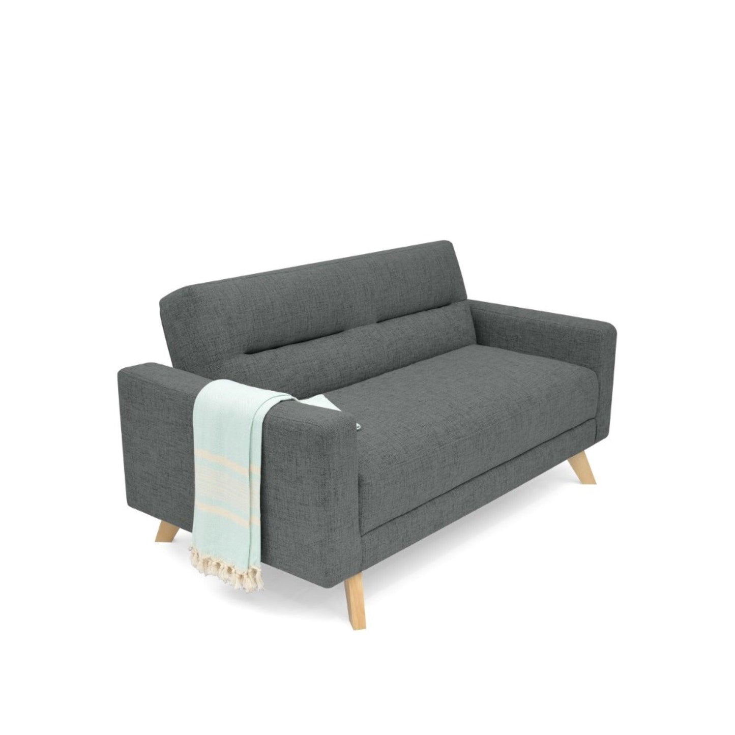 Sofa 2 Puestos Barza Tela Gris - VIRTUAL MUEBLES
