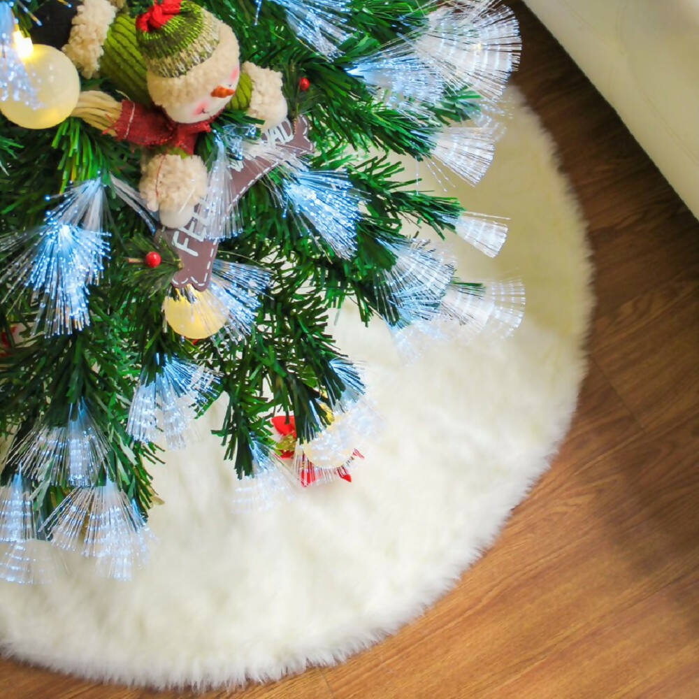Pie De Árbol Navidad 80 cm Peludo Banzay Blanco - Perla