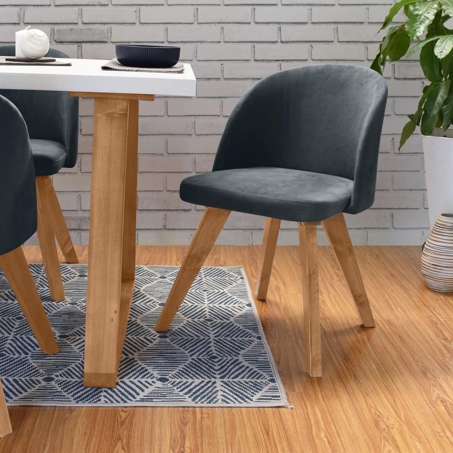 Silla Sabina Tela Poliester Gris