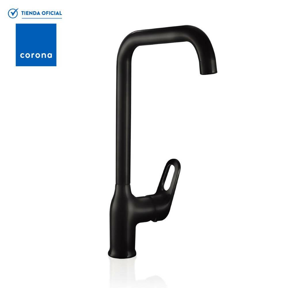 Grifería Lavaplatos Corona Monocontrol Koral Mate Black - VIRTUAL MUEBLES