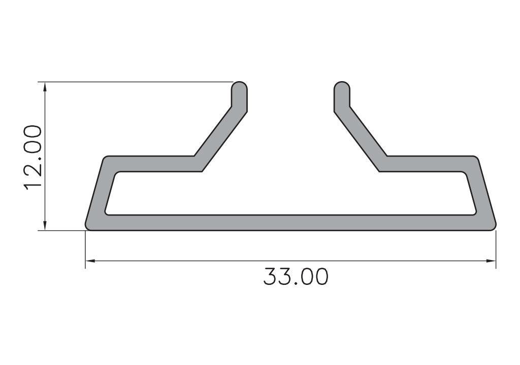 Perfil exhibidor x 2,44 mts - VIRTUAL MUEBLES