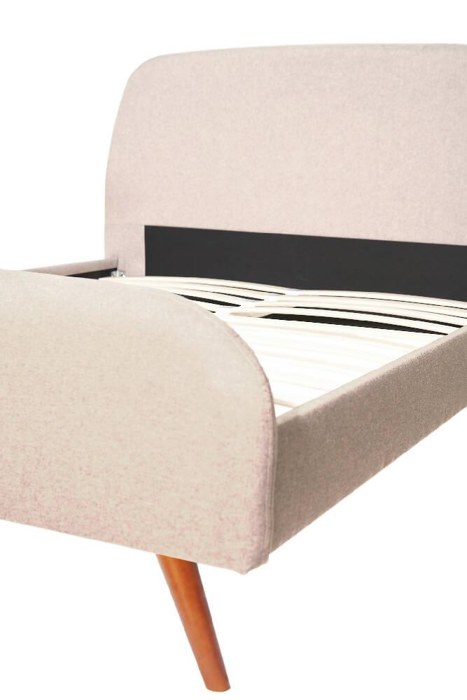 Cama con Espaldar Doble 140x190 Beige ANDREU - VIRTUAL MUEBLES