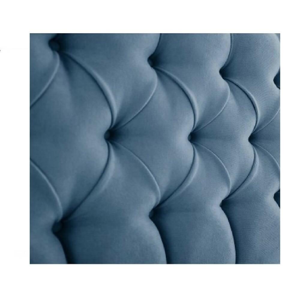 Cabecero Tela Base Cama Sencilla Rombos Azul Petroleo - VIRTUAL MUEBLES