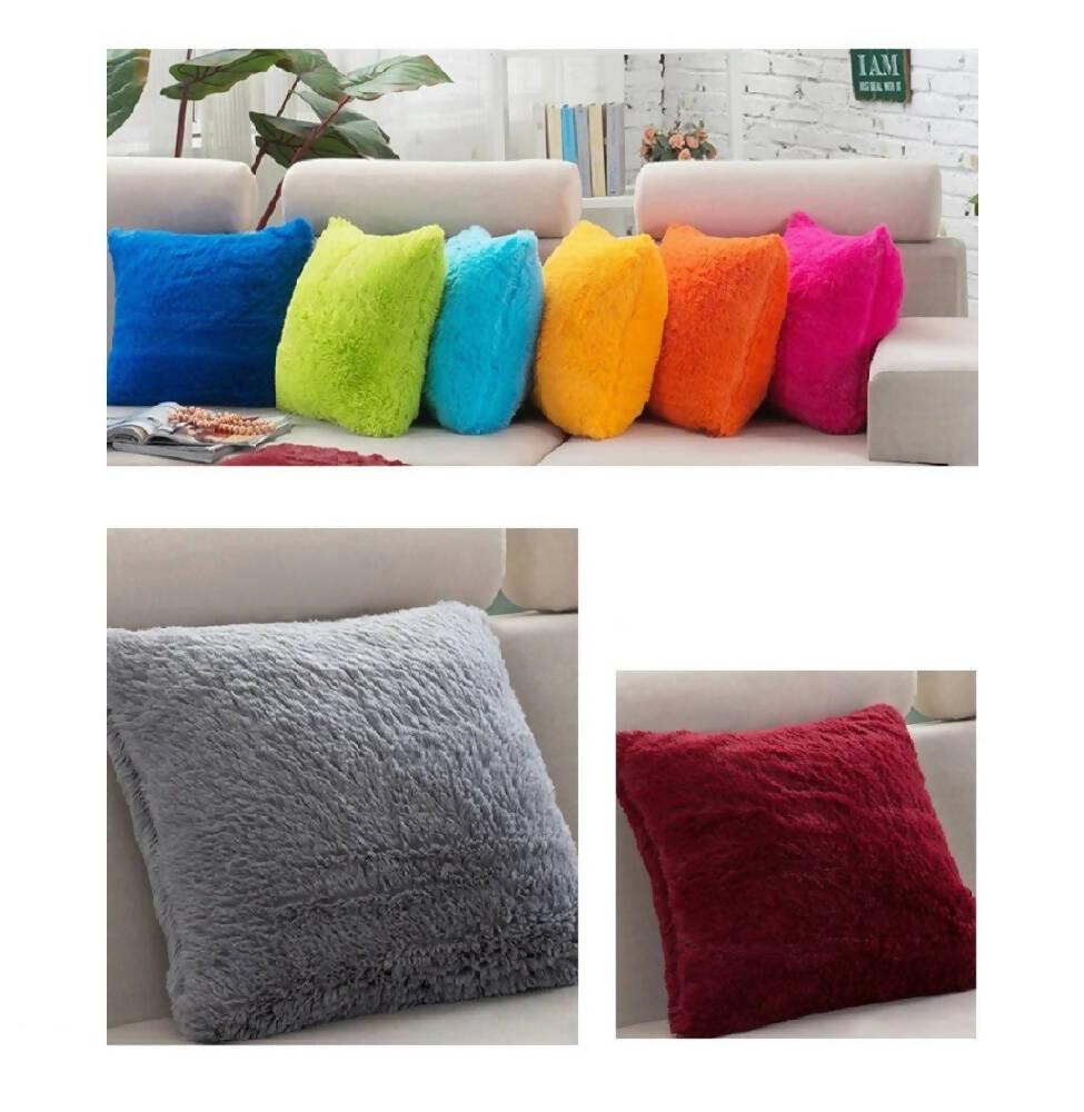Cojin Decorativo Peludo Gris Claro - VIRTUAL MUEBLES