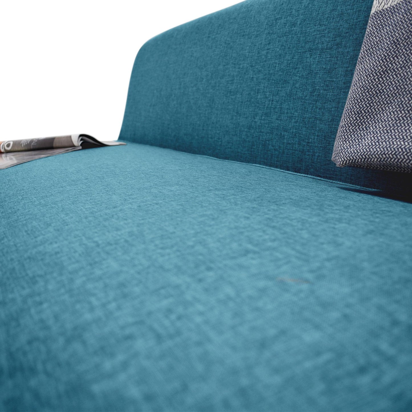 Sofa Oslo 3 Puestos Tela Poliester Azul - VIRTUAL MUEBLES
