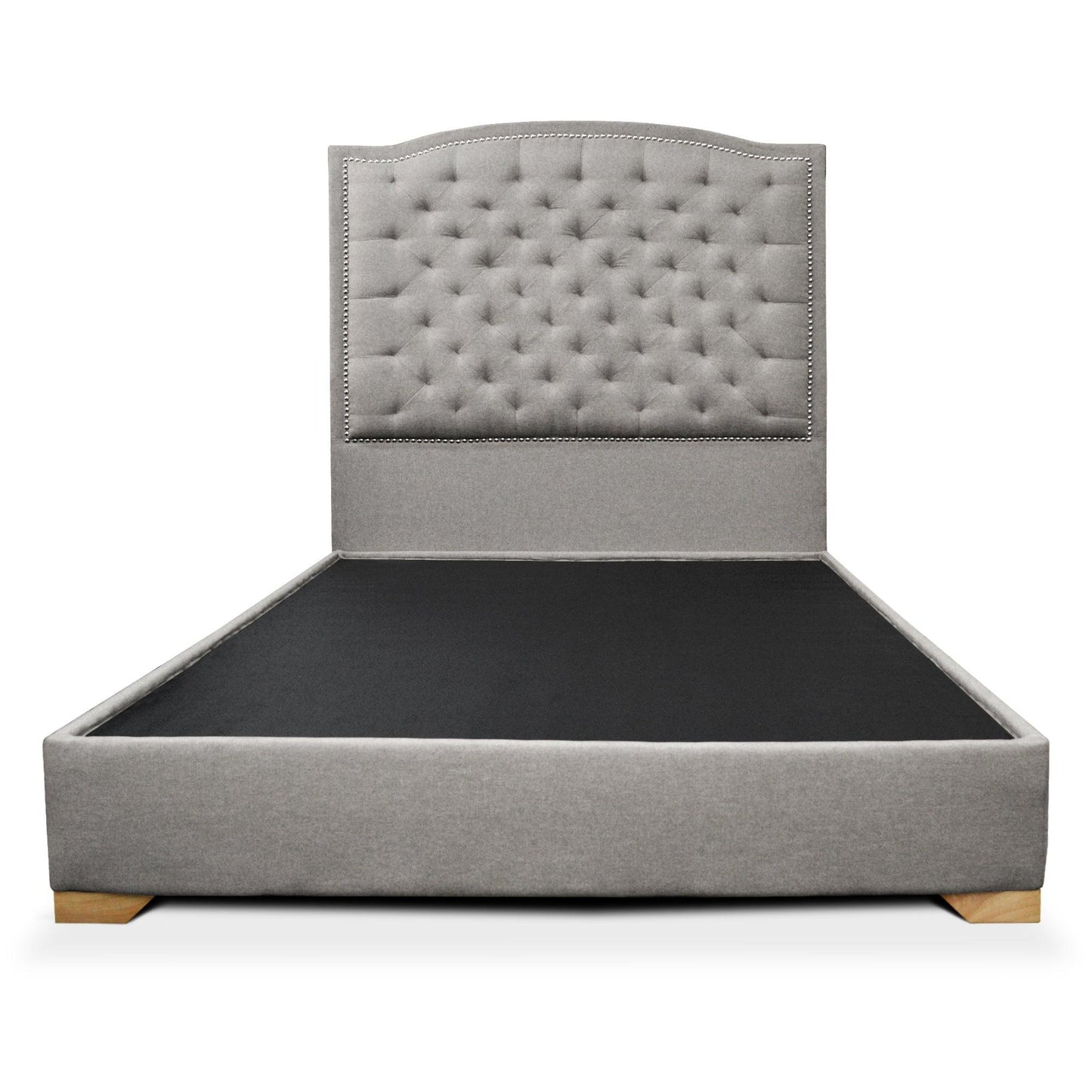 Cama Lawrence tela gris 140 cm - VIRTUAL MUEBLES