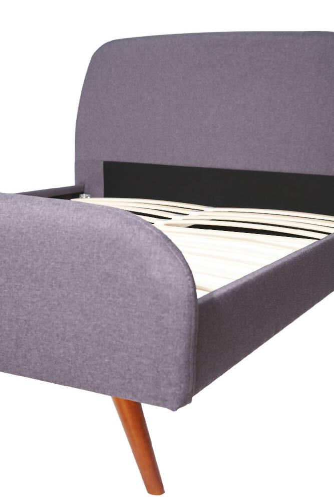Cama con Espaldar Doble 140x190 Gris ANDREU - VIRTUAL MUEBLES