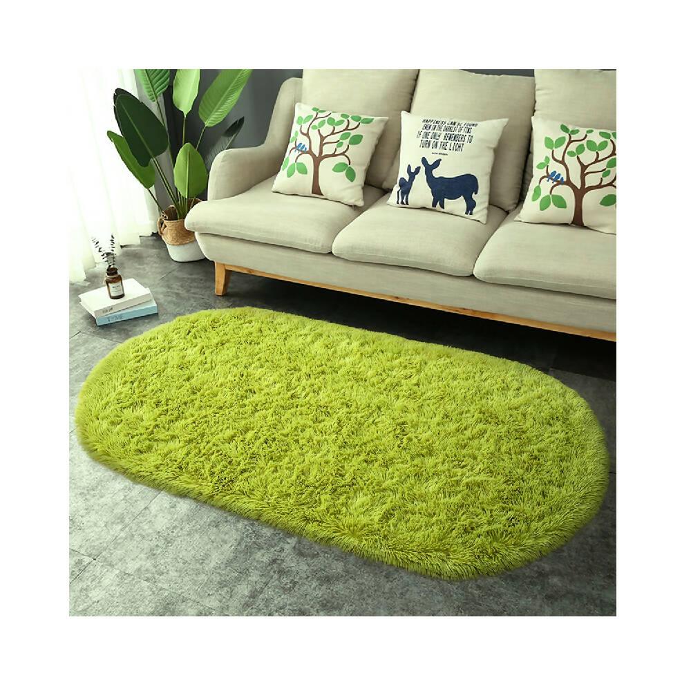 Tapete Pie de Cama Ovalado - Verde Pistacho - VIRTUAL MUEBLES