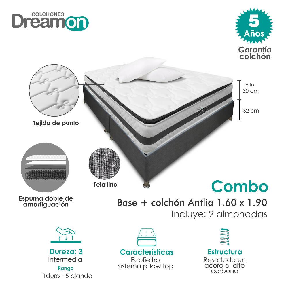 Colchón Con Base Dreamon Antlia Queen Intermedio - VIRTUAL MUEBLES