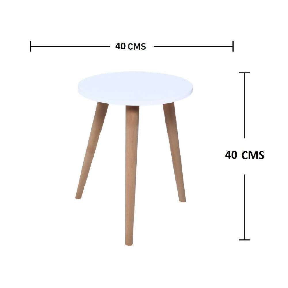 Mesa Auxiliar Redonda Turku (40X40X40) Blanca