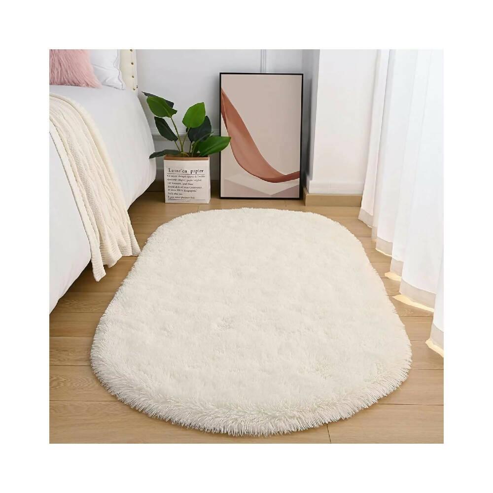 Tapete Pie de Cama Ovalado Marfil - VIRTUAL MUEBLES