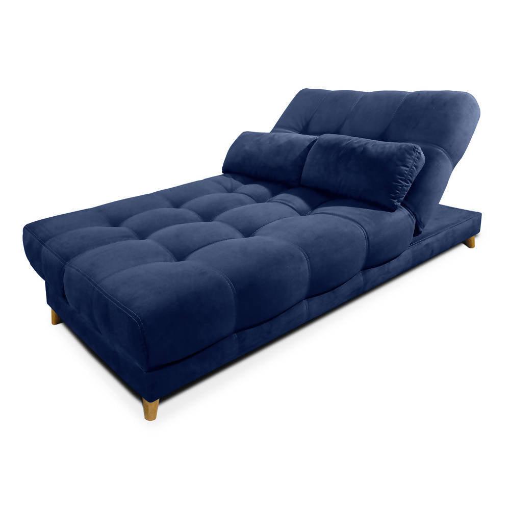 Sofacama Martins 5 Posiciones Multifuncional Tela Azul - VIRTUAL MUEBLES