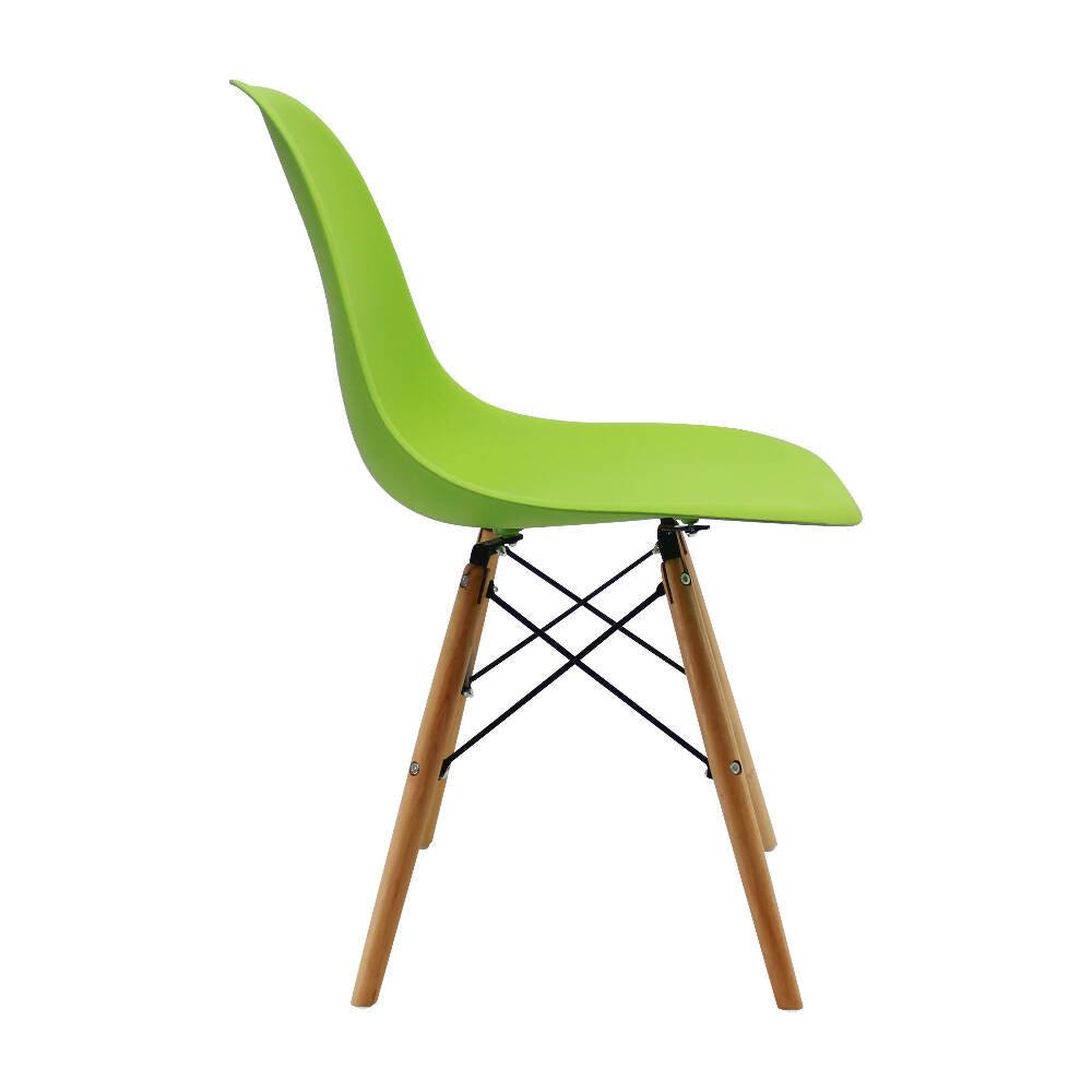 Kit por 4 sillas Eames Patas En Madera para comedor, sala, restaurante - Verde - VIRTUAL MUEBLES
