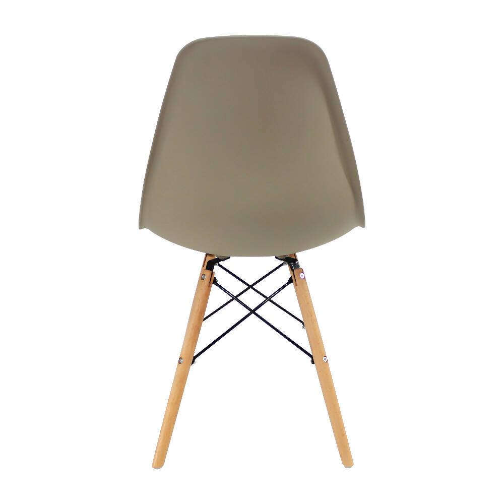 Kit por 4 sillas Eames Patas En Madera para comedor, sala, restaurante - Beige - VIRTUAL MUEBLES