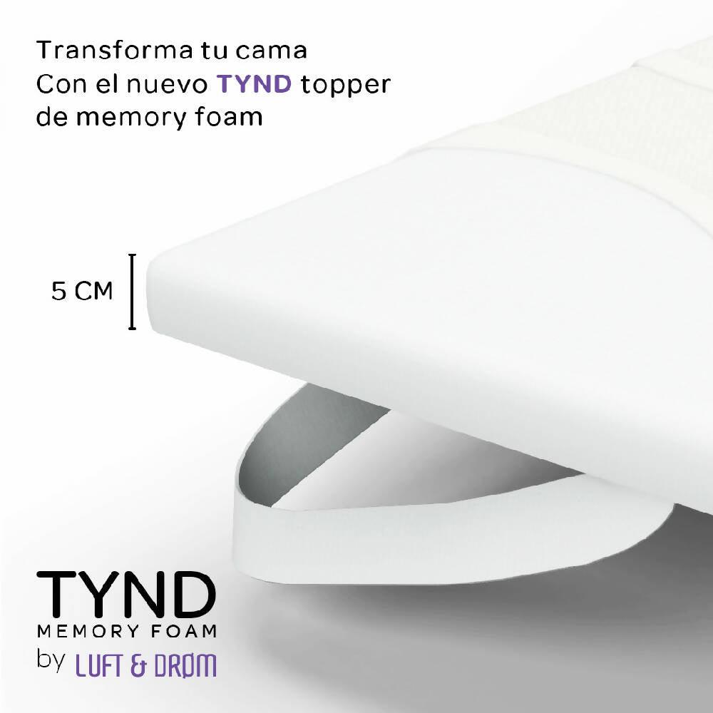 Cubre Colchón TYND 140x190 Memory Foam - VIRTUAL MUEBLES