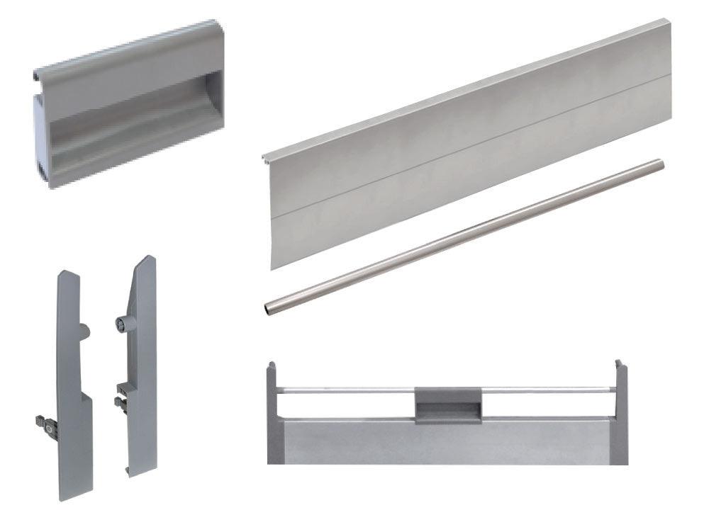 Kit manija y frontal metálico para cajones interior nos de 700mm - VIRTUAL MUEBLES