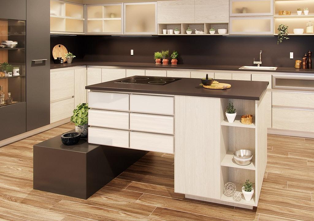 Frontal de madera con vidrio y canto aluminio x m2 - VIRTUAL MUEBLES