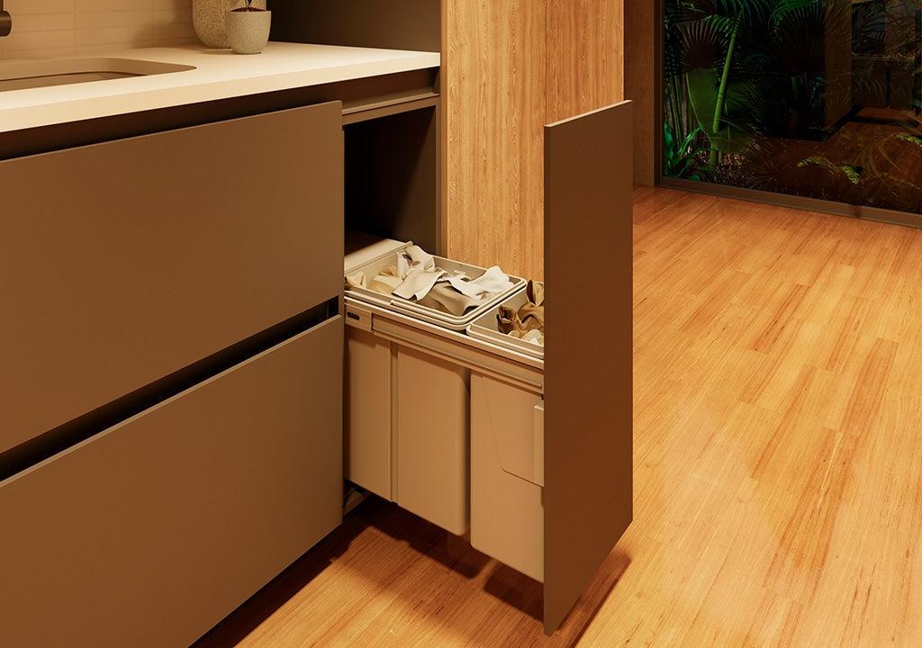 Basurera doble extraíble cierre lento - VIRTUAL MUEBLES