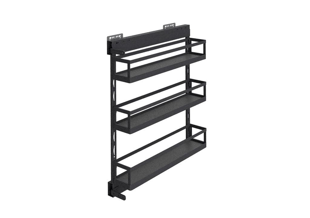 Canasta condimentero módulo extraible 3 niveles mod de 150mm gris antracita rieles cierre lento - VIRTUAL MUEBLES
