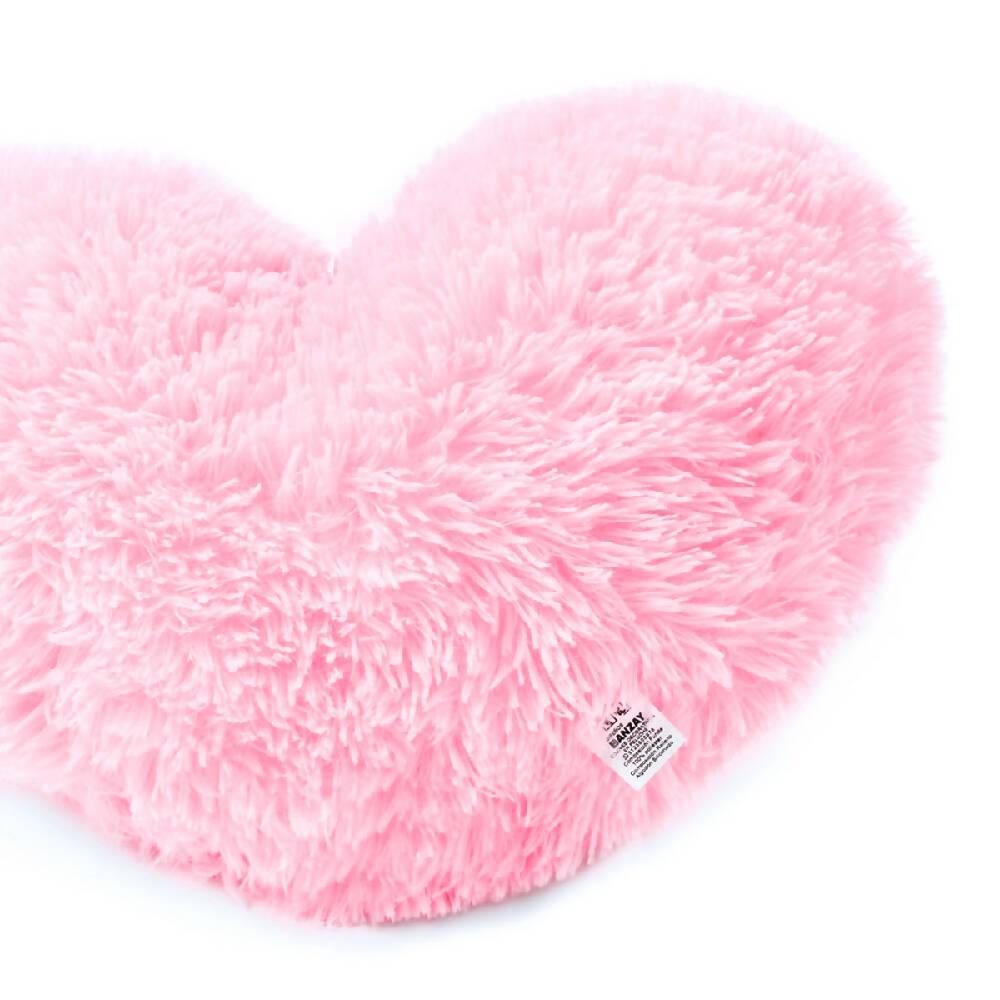 Cojín Decorativo Peludo Corazón Rosado - VIRTUAL MUEBLES