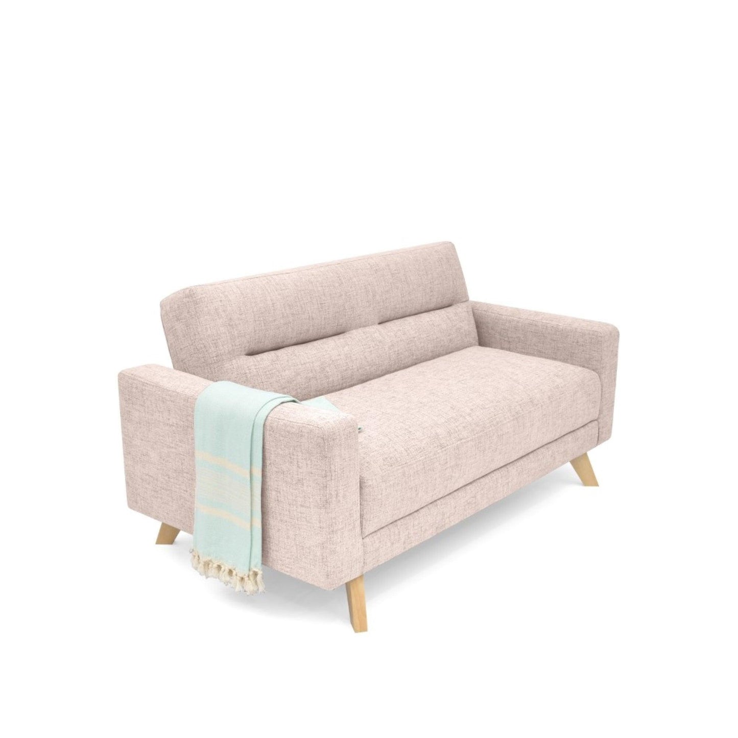 Sofa 2 Puestos Barza Tela Rosa - VIRTUAL MUEBLES