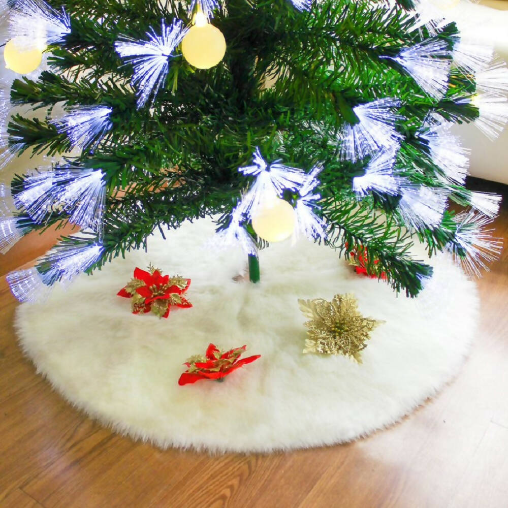 Pie De Árbol Navidad 80 cm Peludo Banzay Blanco - Perla
