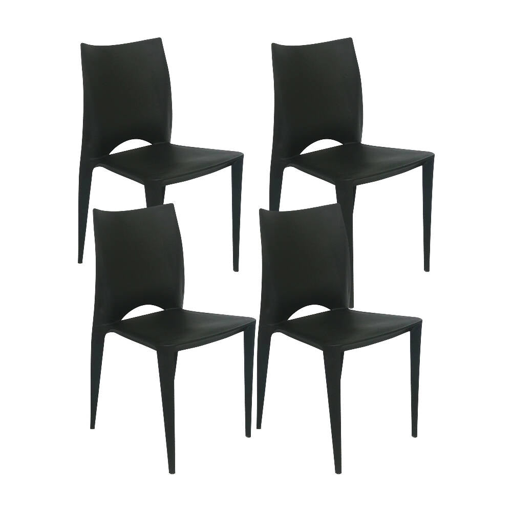 Kit por 4 Silla Zoé Para Sala, Comedor, Jardin -Negro