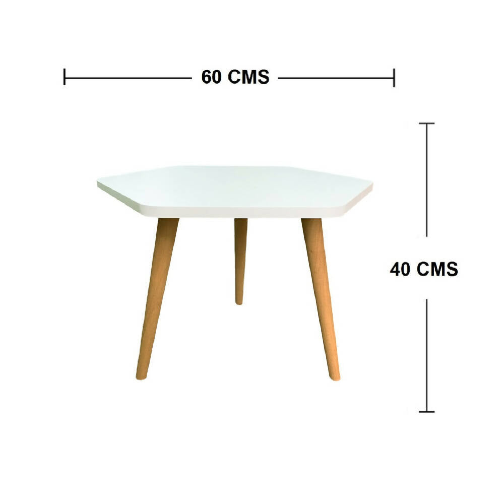 Combo Sofá Verde Menta (66x163x64) y Mesa de Centro Hexagonal Blanca