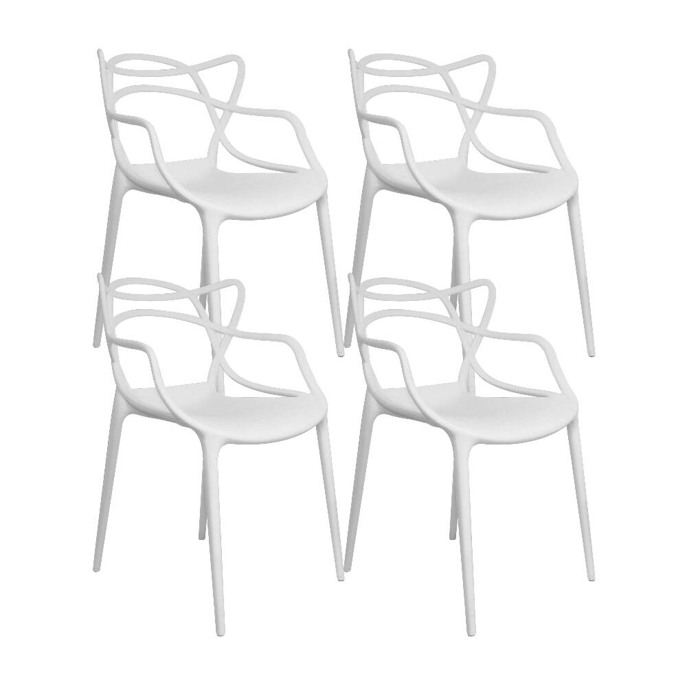 Kit por 4 Silla Solna Para Sala Comedor Jardín - Blanca