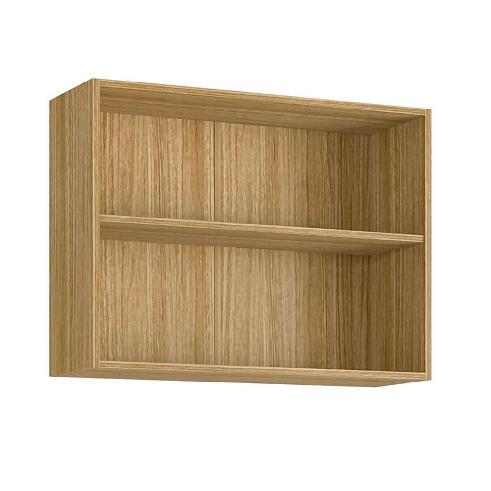 Cocina Gazania 120cm 6 Puertas 2 Cajones Maderado Natural/Blanco Supremo - VIRTUAL MUEBLES