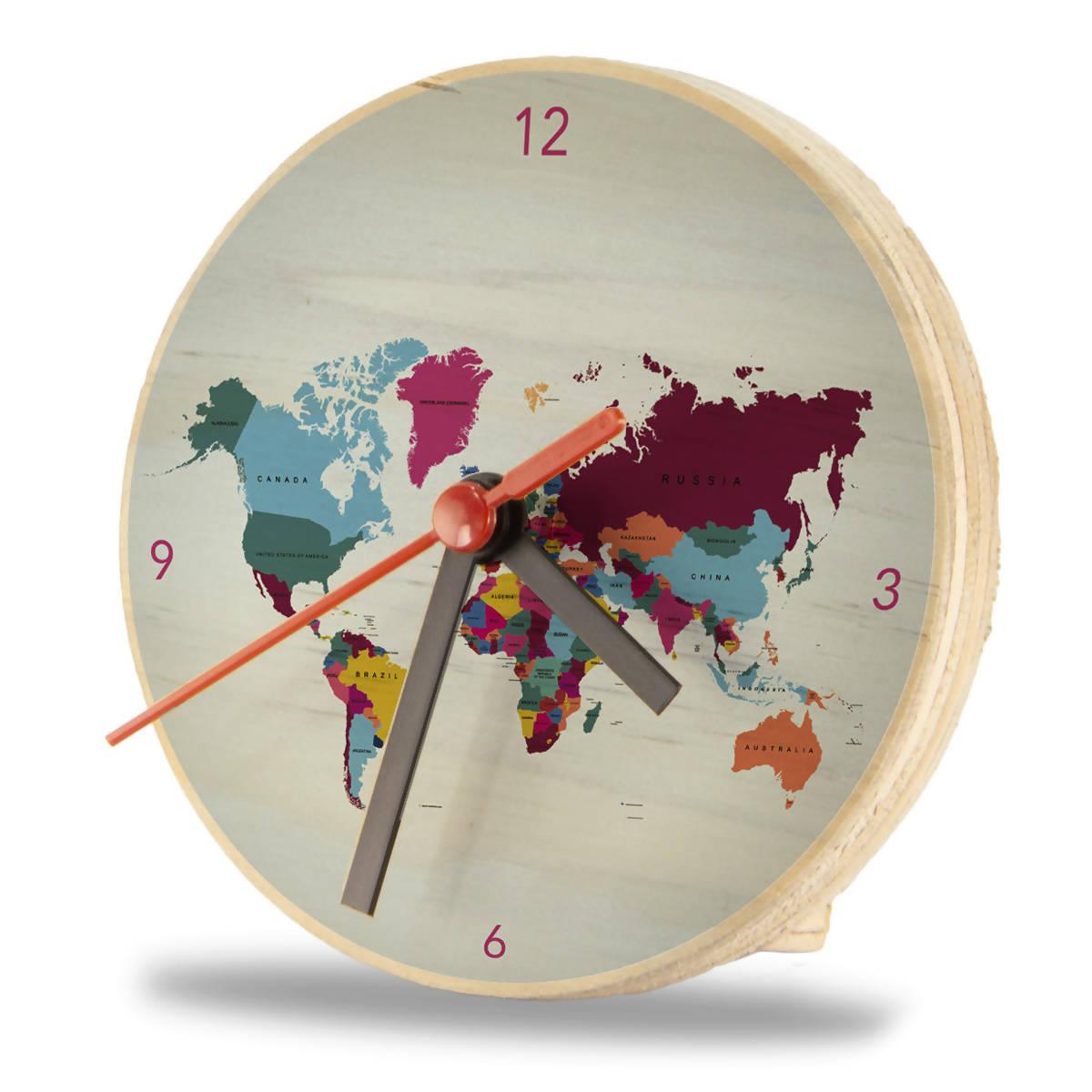 Reloj Mapamundi 12 x12 cm - VIRTUAL MUEBLES