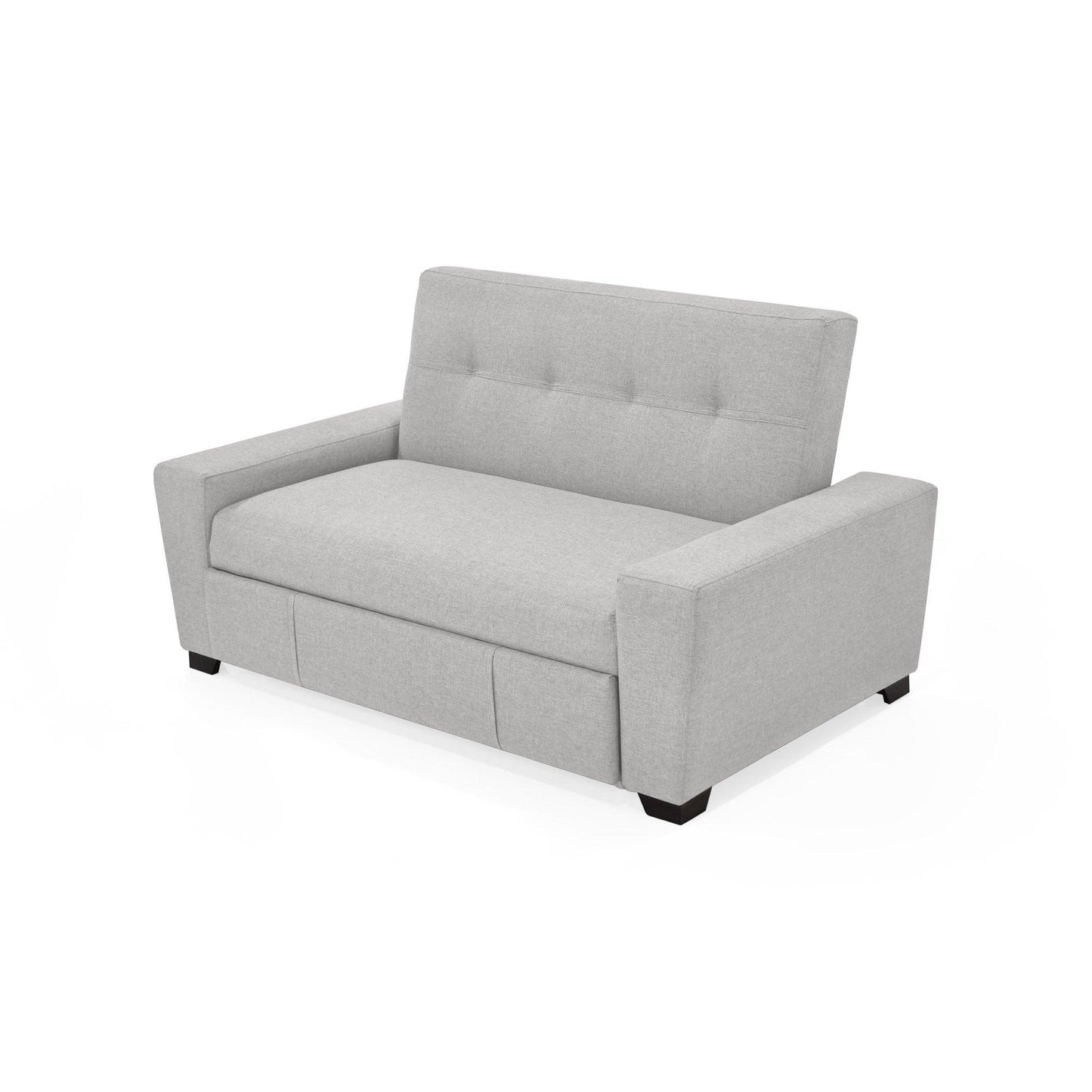 Sofa Cama 2P Hamburgo Tela Poliester Plata - VIRTUAL MUEBLES