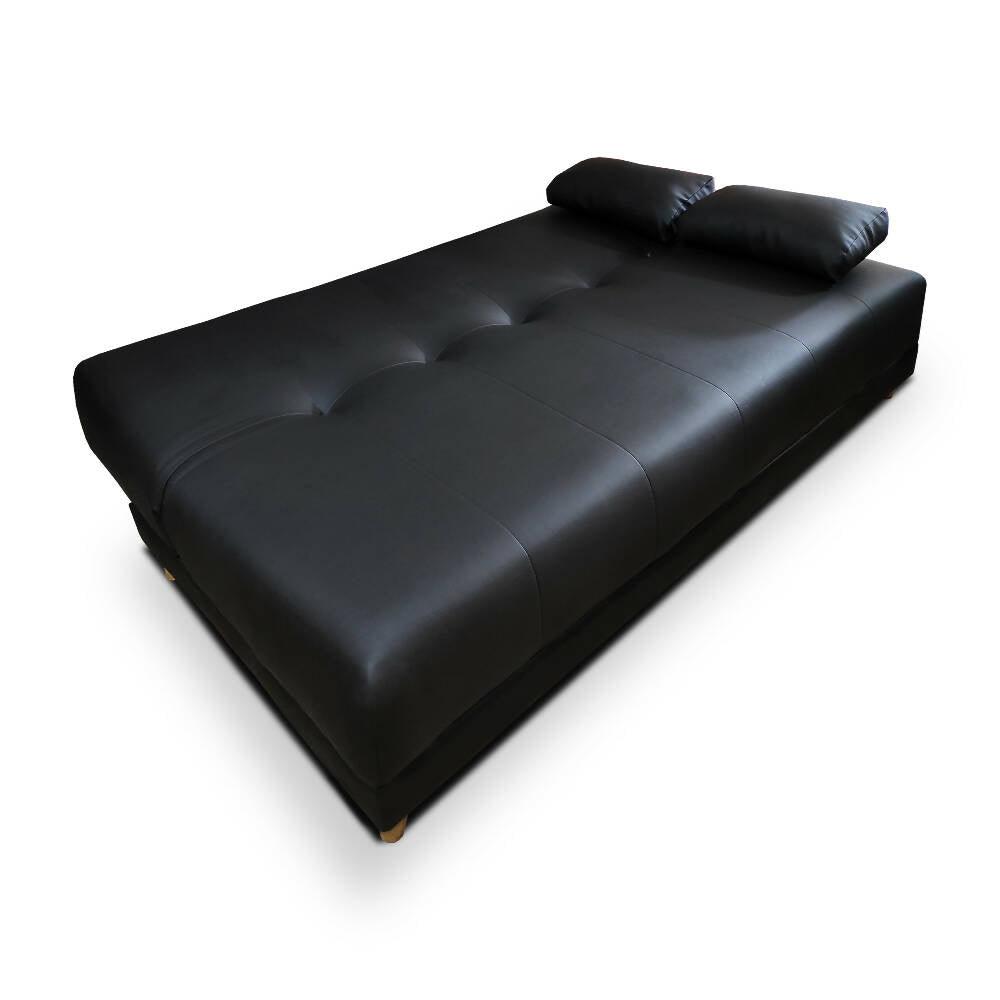 Sofacama Sabath 3 Posiciones Tipo cuero Negro - VIRTUAL MUEBLES