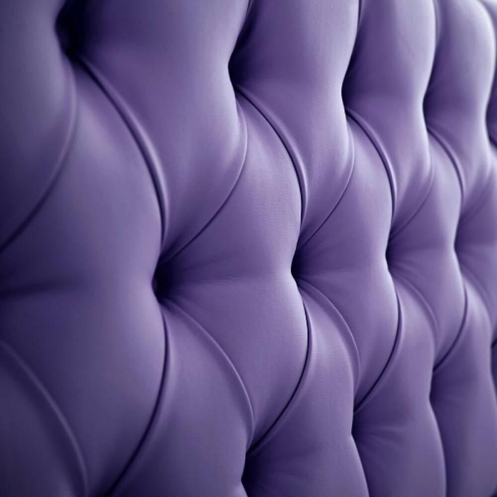 Cabecero Tapizado Base Cama King Rombos Violeta - VIRTUAL MUEBLES