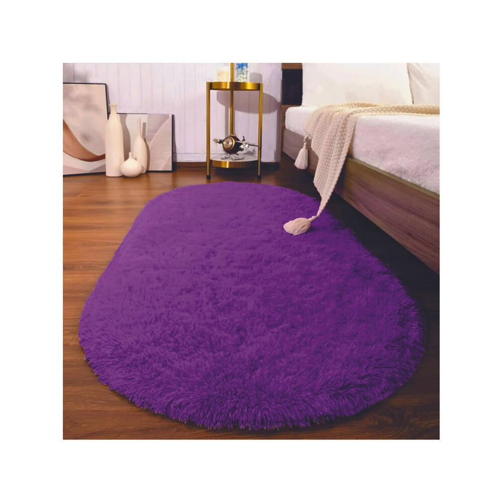 Tapete Pie de Cama Ovalado Morado - VIRTUAL MUEBLES
