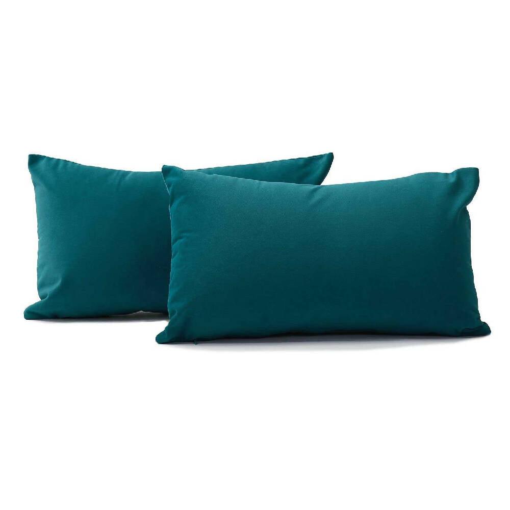 Kit x2 Funda para Cojin Almohada Tela 70x50 Azul petroleo