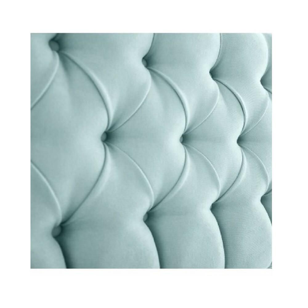 Cabecero Tela Base Cama Semi-Doble Rombos Aqua - VIRTUAL MUEBLES