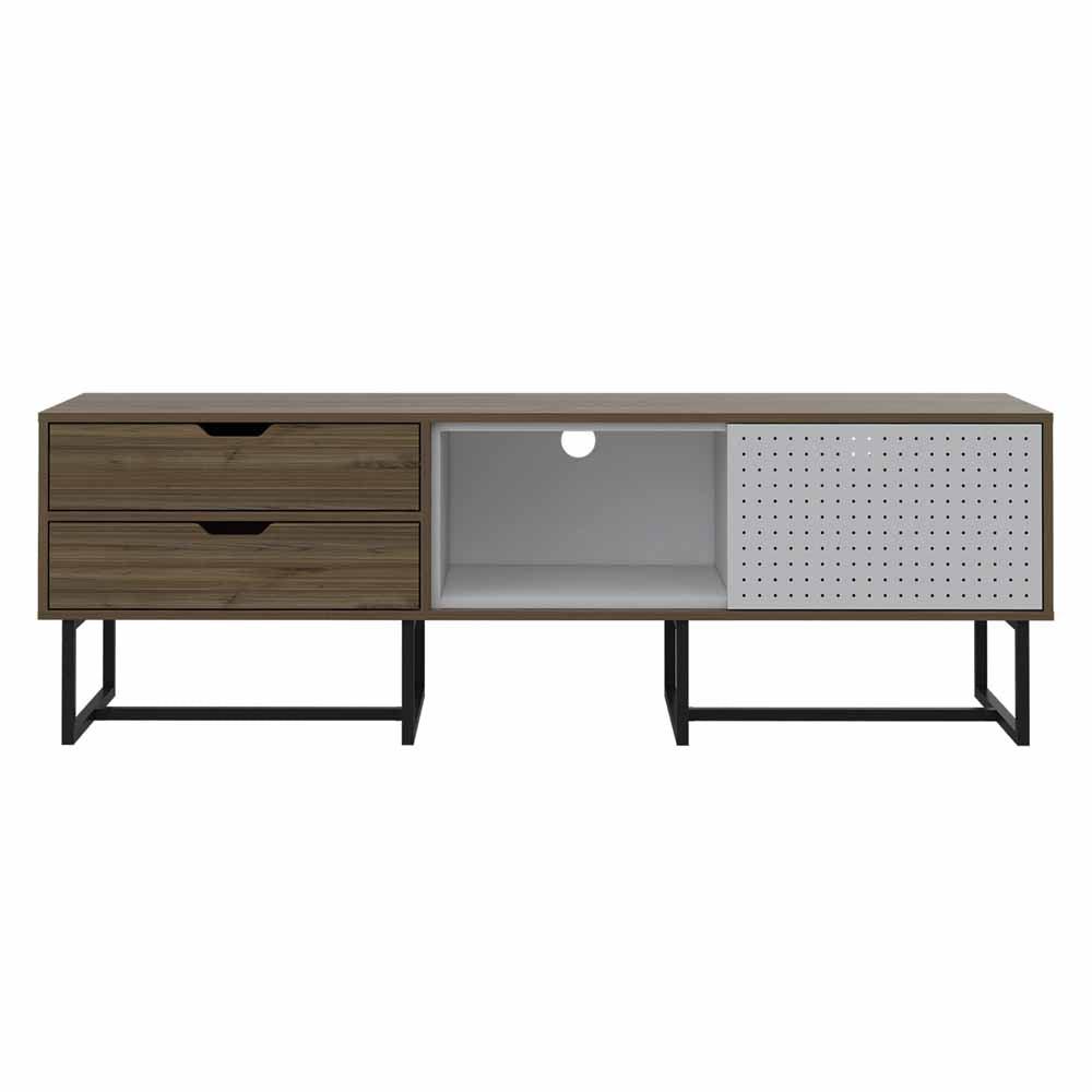 Mesa para TV Maryland color Castaño y Blanco para Sala.