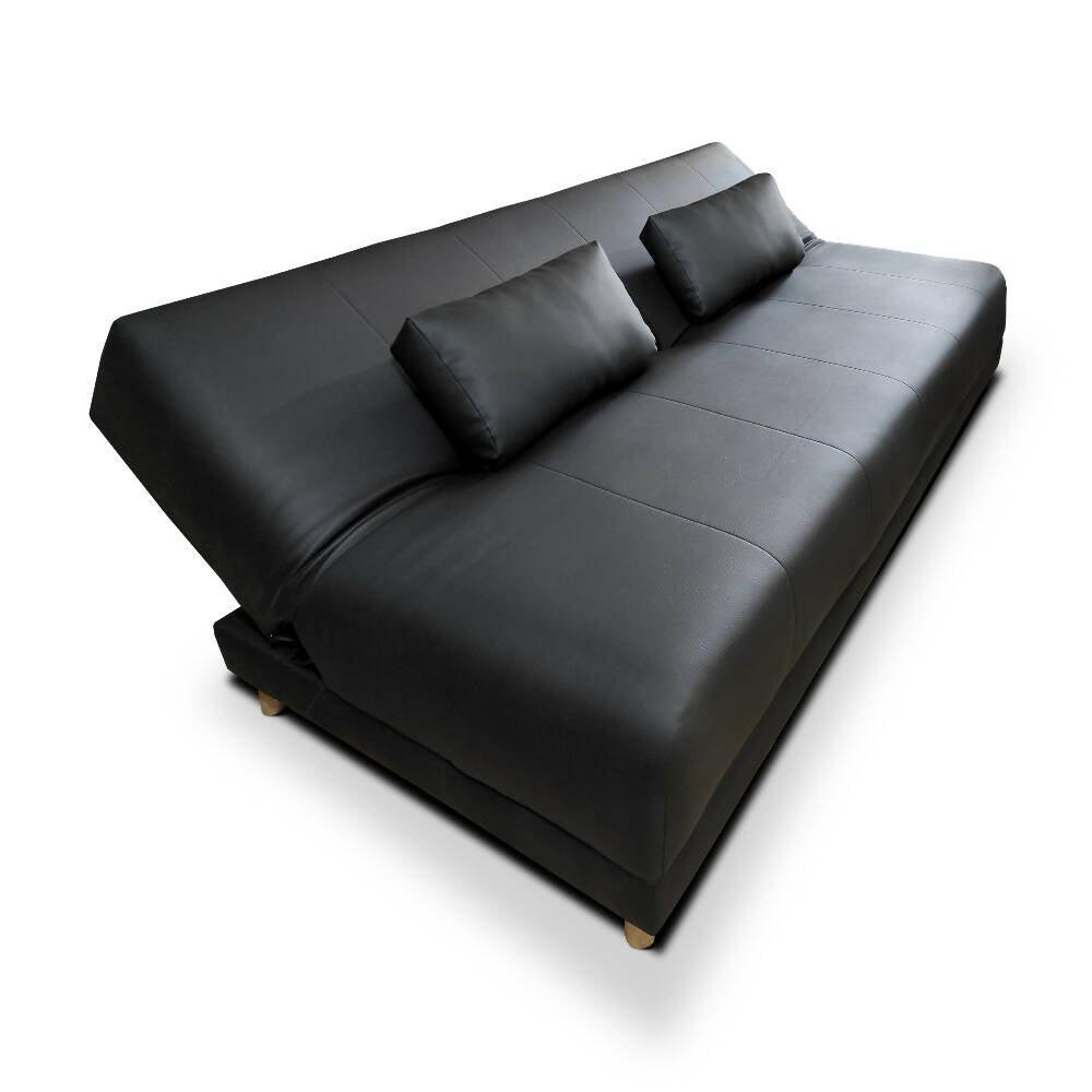 Sofacama Sabath 3 Posiciones Tipo cuero Negro - VIRTUAL MUEBLES